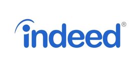 blaues Logo der Firma indeed